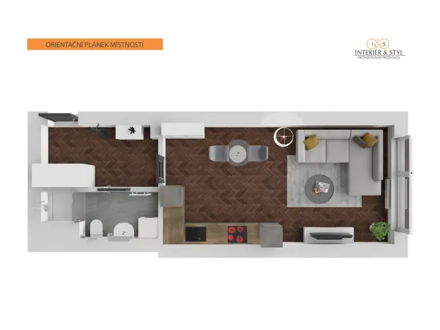 Pronájem bytu 1+kk, Praha - Vysočany, Střídavá, 35 m2