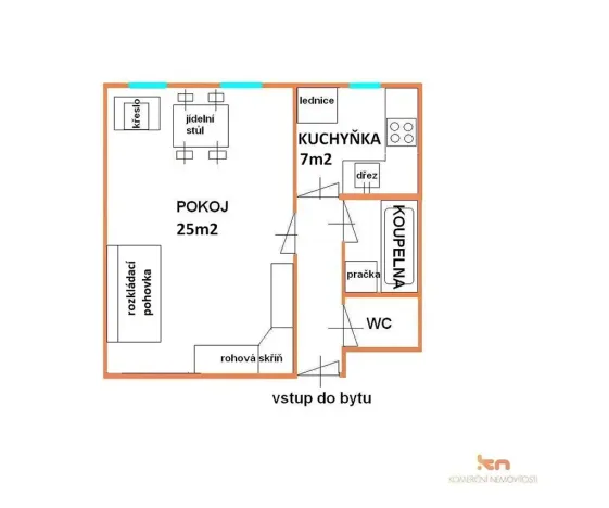 Pronájem bytu 1+1, Brno, Gorkého, 40 m2