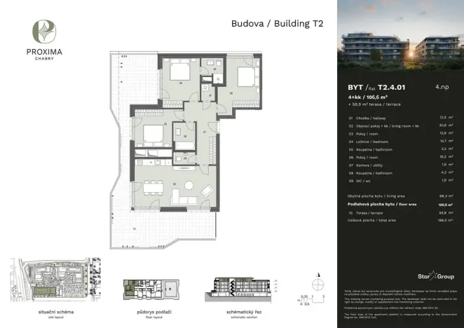 Prodej bytu 4+kk, Praha - Dolní Chabry, Velemínská, 106 m2