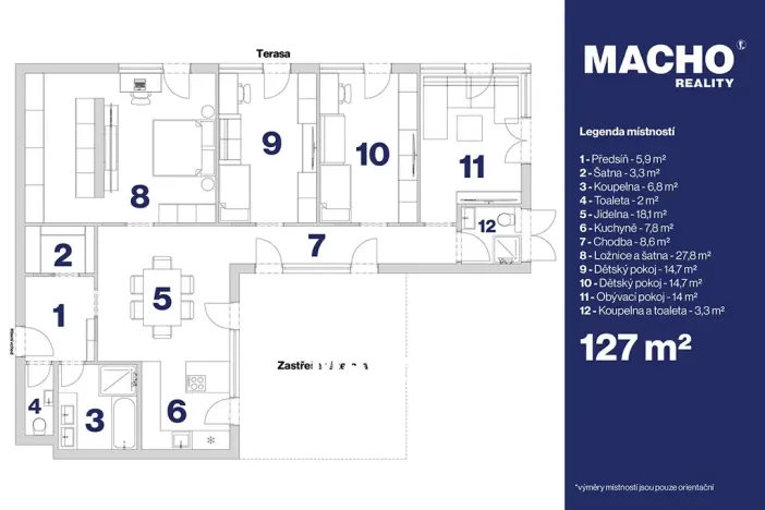 Prodej bytu 4+1, Plzeň, Na Terasách, 127 m2
