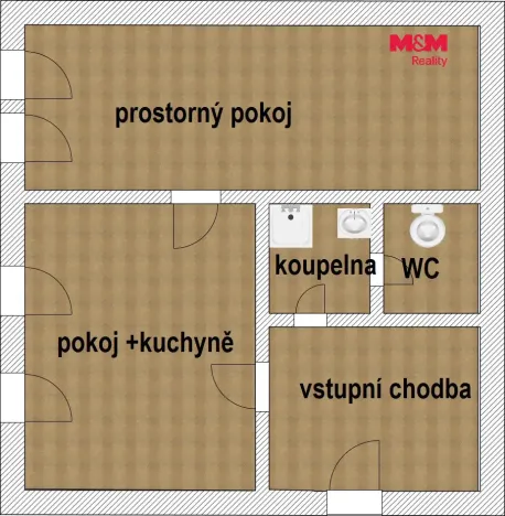 Pronájem bytu 2+kk, Opočno, Kupkovo nám., 57 m2