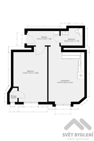 Pronájem bytu 2+kk, Praha - Vršovice, Slovinská, 45 m2