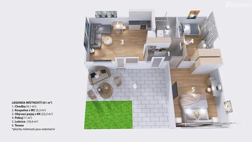 Pronájem rodinného domu, Brno, Pod Mniší horou, 61 m2