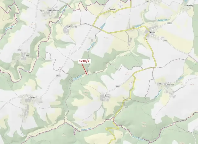 Dražba lesa, Čestín, 633 m2