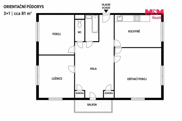 Prodej bytu 3+1, Praha - Dejvice, Zemědělská, 81 m2