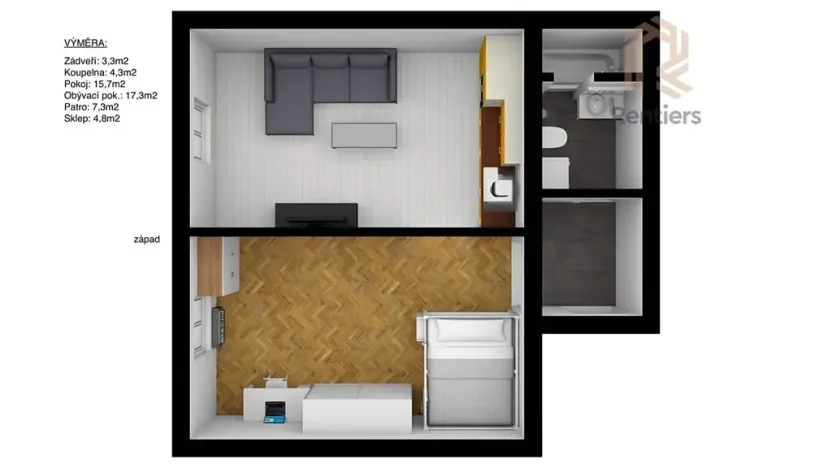 Pronájem bytu 2+kk, Praha - Libeň, Novákových, 41 m2
