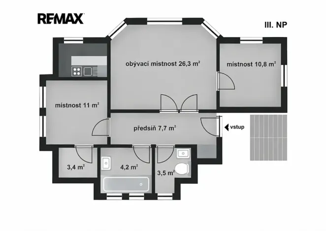 Pronájem bytu 3+kk, Kolín, Obecní dvůr, 74 m2