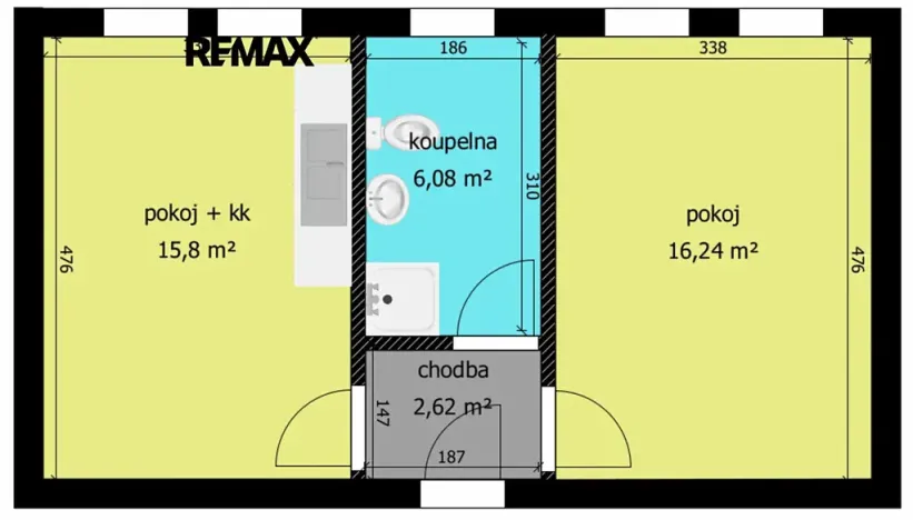Pronájem bytu 2+kk, Chlumec nad Cidlinou, Rooseveltova, 41 m2