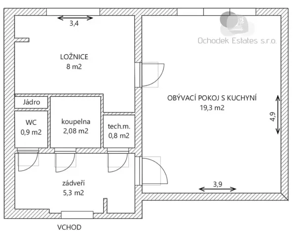 Pronájem bytu 2+kk, Třinec, Slezská, 36 m2