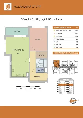 Pronájem bytu 2+kk, Olomouc - Řepčín, Edvarda Beneše, 75 m2