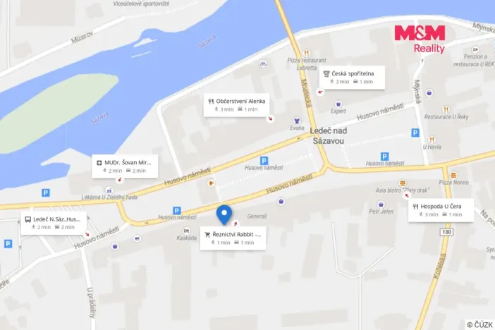 Pronájem kanceláře, Ledeč nad Sázavou, Husovo náměstí, 85 m2
