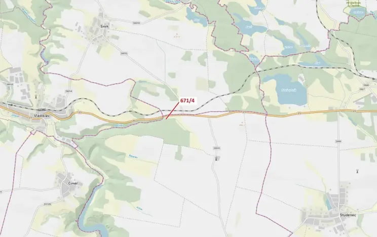 Dražba lesa, Koněšín, 40 m2