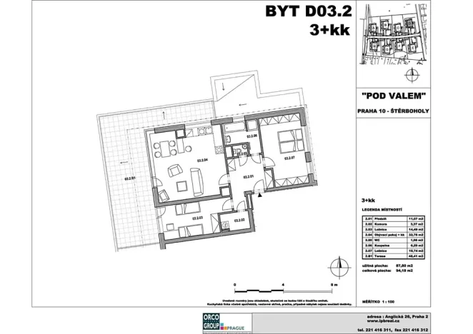 Pronájem bytu 3+kk, Praha - Štěrboholy, Laudonova, 139 m2