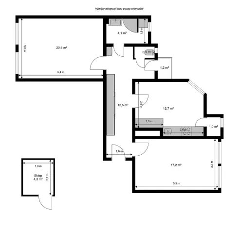 Prodej bytu 2+1, Liberec, Jablonecká, 71 m2