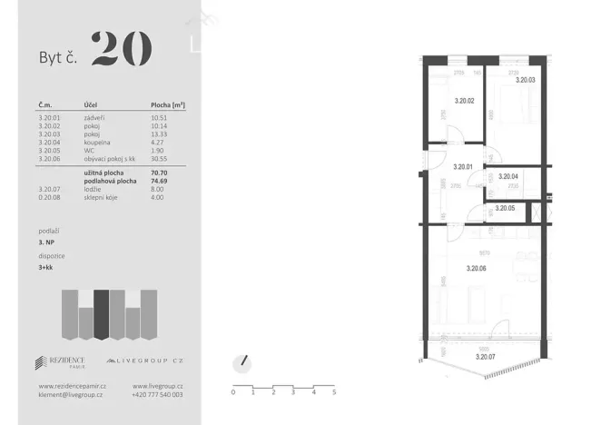 Prodej bytu 3+kk, Zbýšov, čtvrť Padělky, 74 m2