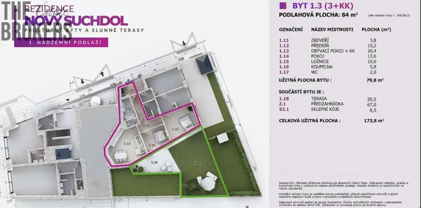 Prodej bytu 3+kk, Praha - Suchdol, U hotelu, 87 m2