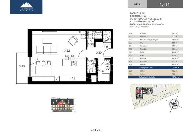 Prodej bytu 4+kk, Harrachov, 120 m2