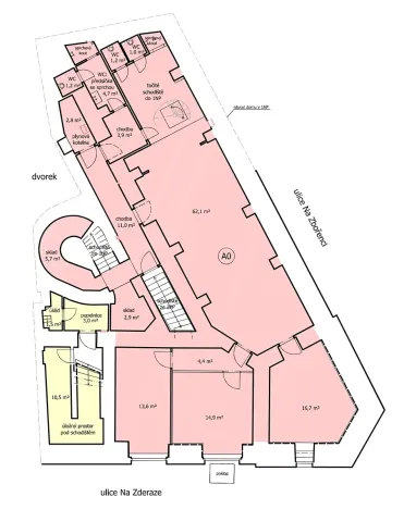 Pronájem obchodního prostoru, Praha - Nové Město, Na Zderaze, 300 m2