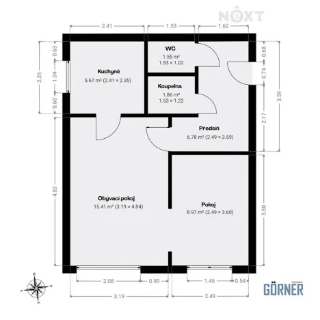 Prodej bytu 2+1, Slaný, Okružní, 40 m2