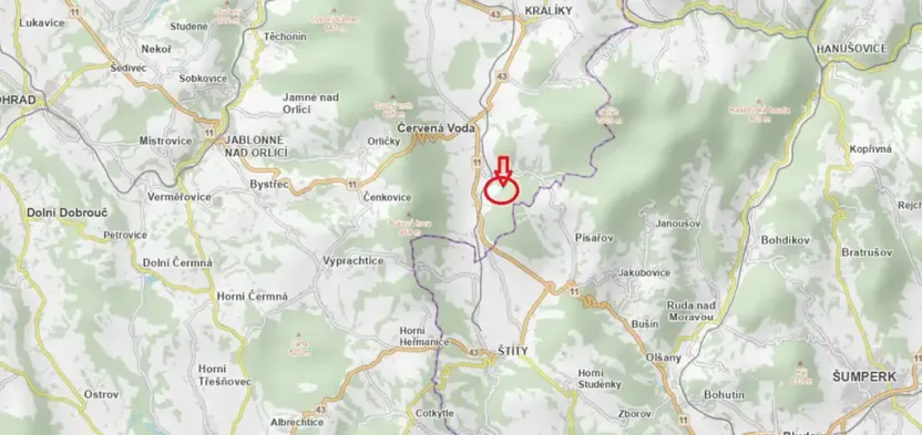 Prodej podílu lesa, Červená Voda, 5759 m2