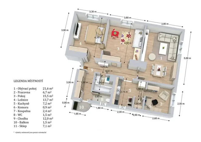 Prodej bytu 3+1, Olomouc, Bieblova, 81 m2