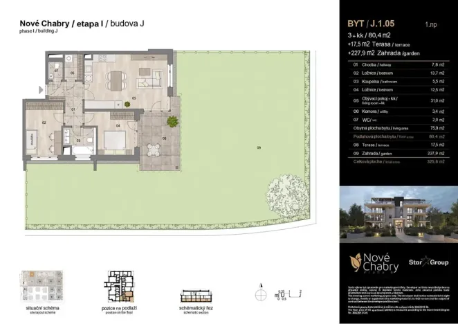 Prodej bytu 3+kk, Praha - Dolní Chabry, Velemínská, 80 m2