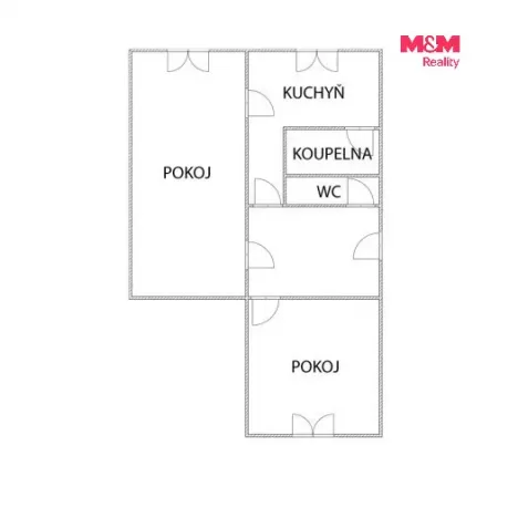 Prodej bytu 2+1, Bukovany, 48 m2