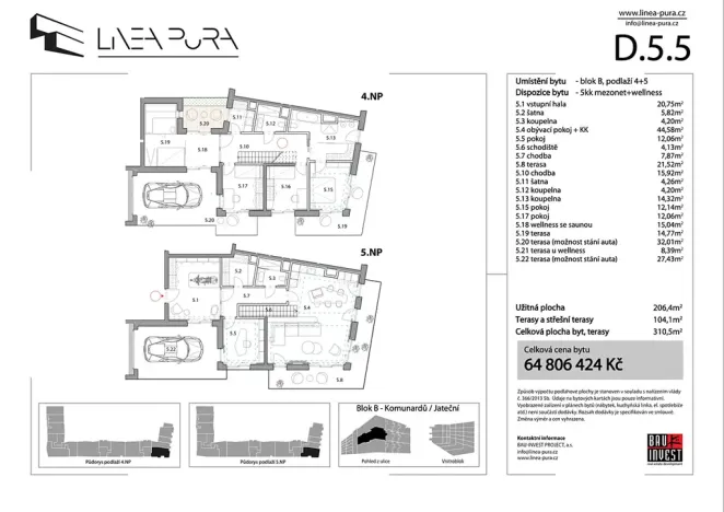 Prodej bytu 5+kk, Praha - Holešovice, Komunardů, 206 m2