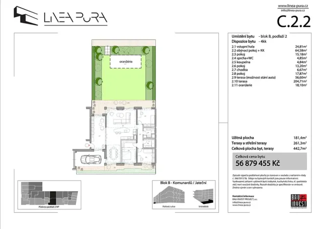 Prodej bytu 4+kk, Praha - Holešovice, Komunardů, 181 m2