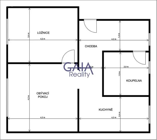 Pronájem bytu 2+1, Kyjov, Vrchlického, 56 m2
