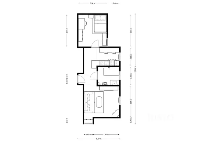 Prodej bytu 2+kk, Vráž, 51 m2