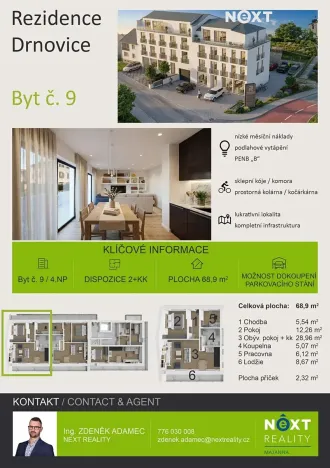 Prodej bytu 2+kk, Drnovice, 69 m2