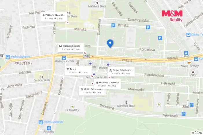 Pronájem bytu 3+1, Kladno, Kordačova, 79 m2