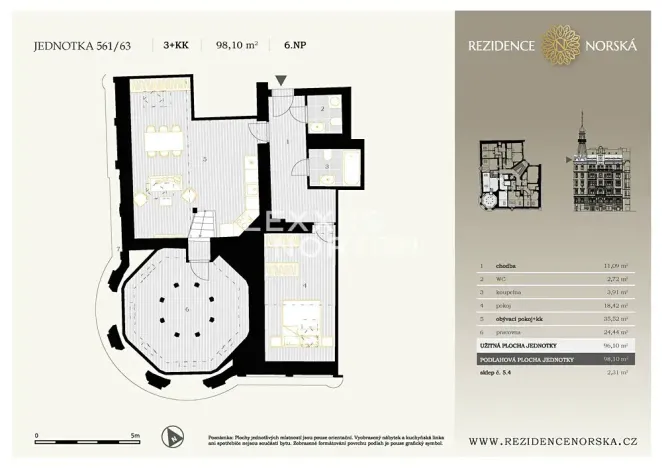 Prodej bytu 3+kk, Praha - Vršovice, Norská, 96 m2
