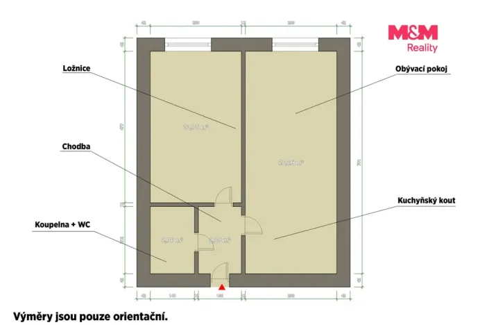 Prodej bytu 2+kk, Kralupy nad Vltavou - Lobeček, Krakovská, 40 m2