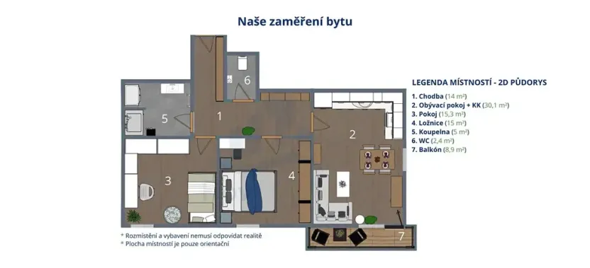 Pronájem bytu 3+kk, Havlíčkův Brod, Na Spravedlnosti, 82 m2