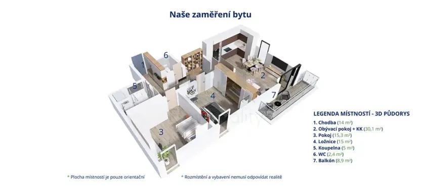 Pronájem bytu 3+kk, Havlíčkův Brod, Na Spravedlnosti, 82 m2