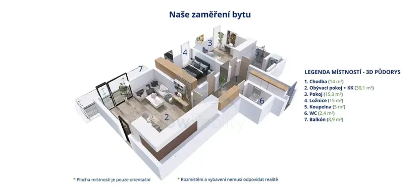 Pronájem bytu 3+kk, Havlíčkův Brod, Na Spravedlnosti, 82 m2