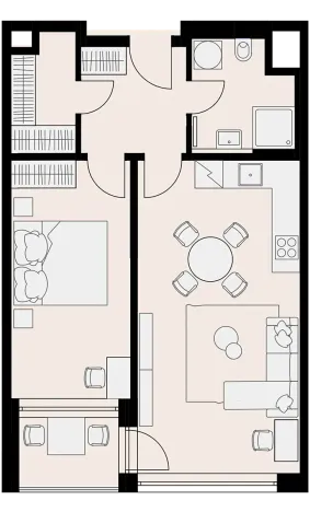 Pronájem bytu 2+kk, Praha - Hlubočepy, Vítové, 50 m2