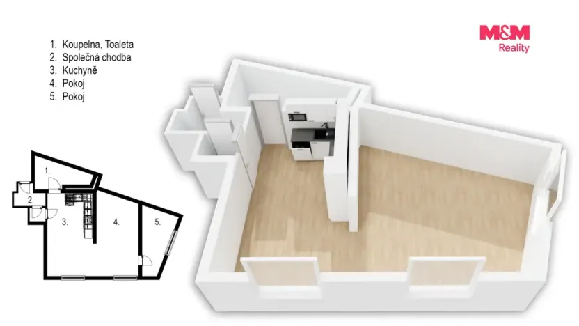 Pronájem bytu 2+kk, Trutnov - Dolní Předměstí, Polská, 51 m2