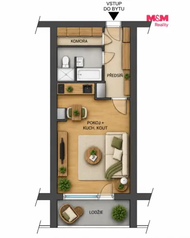 Prodej bytu 1+kk, Hradec Králové - Nový Hradec Králové, Jana Masaryka, 35 m2