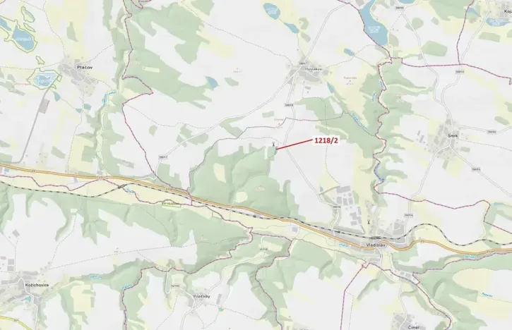 Dražba lesa, Vladislav, 1414 m2