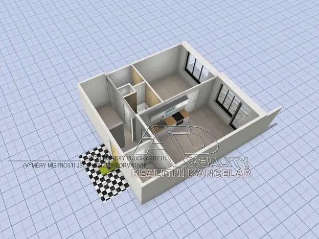 Pronájem bytu 2+kk, České Budějovice, 49 m2