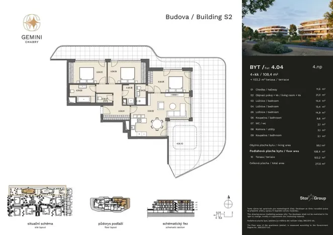 Prodej bytu 4+kk, Praha - Dolní Chabry, Citolibská, 108 m2