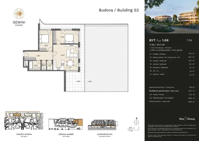 Prodej bytu 3+kk, Praha - Dolní Chabry, Velemínská, 82 m2