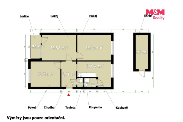 Pronájem bytu 3+1, Hrádek - Nová Huť, 1. máje, 67 m2
