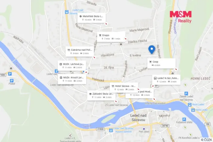 Pronájem bytu 2+1, Ledeč nad Sázavou, Na Rámech, 53 m2