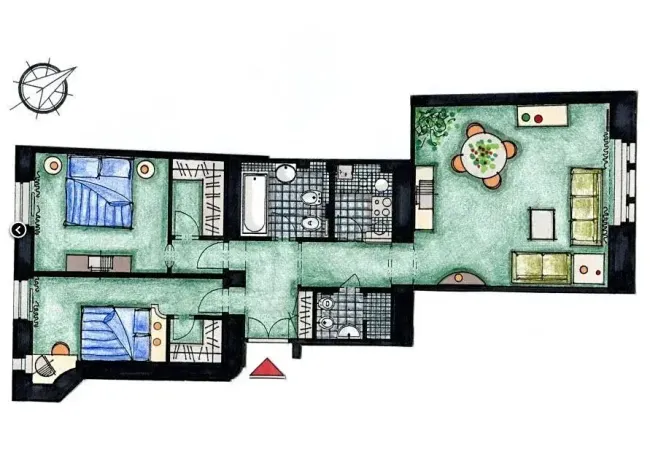 Pronájem bytu 3+kk, Praha - Nové Město, Odborů, 80 m2