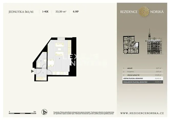 Prodej bytu 1+kk, Praha - Vršovice, Norská, 32 m2
