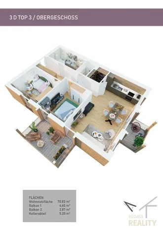 Prodej bytu 3+kk, Tauplitz, Rakousko, 71 m2